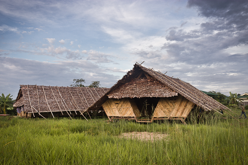 A front and side view of two temporary dormitories at Mae Tao Clinic’s new Training Center Campus in Mae Sot, Thailand. (Photo courtesy of a.gor.a architects)