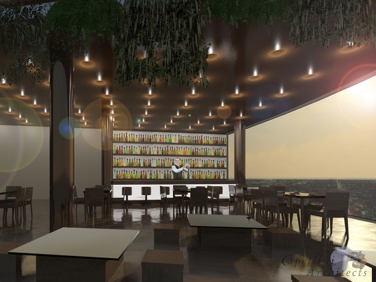 5 Terre Style Vertical Farm’s restaurants will serve food created with the produce grown in and harvested from its farms. (Image courtesy of Capellini Architects)