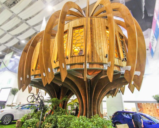 The Quiet Treehouse by Quiet Mark and John Lewis designed by Blue Forest was unveiled at The Ideal Home Show 2014 in London, UK. (Photo courtesy Blue Forest)