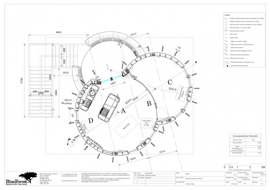 Floor plan of the Quiet Tree House by Quiet Mark and John Lewis designed by Blue Forest. (Image courtesy Blue Forest)