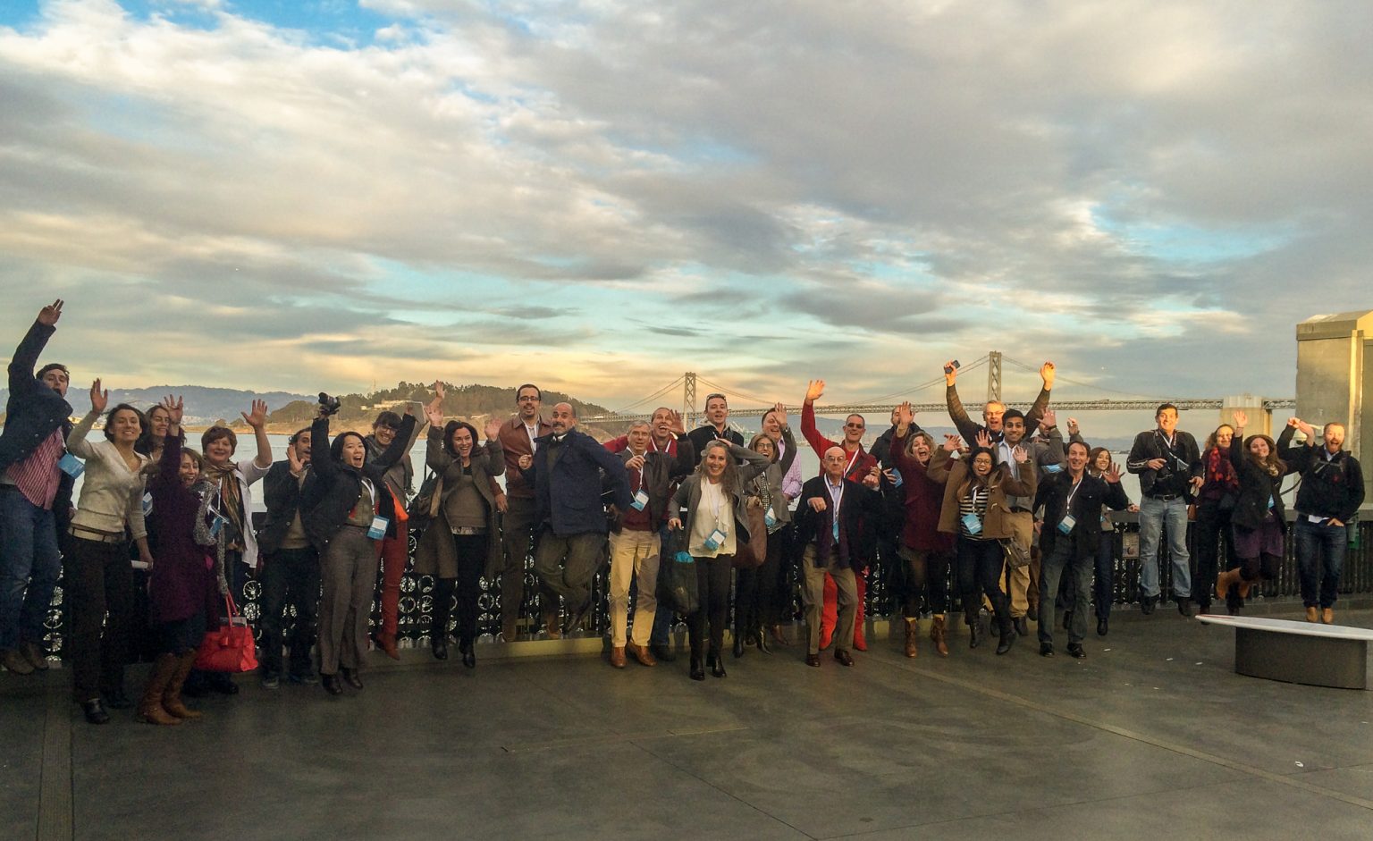 Our group of Net Positive Energy and Water Conference attendees having a blast during our tour of the Exploratorium in San Francisco, California. (Photo courtesy Dylan Connelly of the Integral Group)