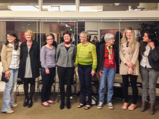 Members of the OWA Book Circle with Kira Gould, co-author of Women in Green: Voices of Sustainable Design at the February meeting at Hamilton + Aiken in San Francisco, California.  (Photo courtesy OWADP)