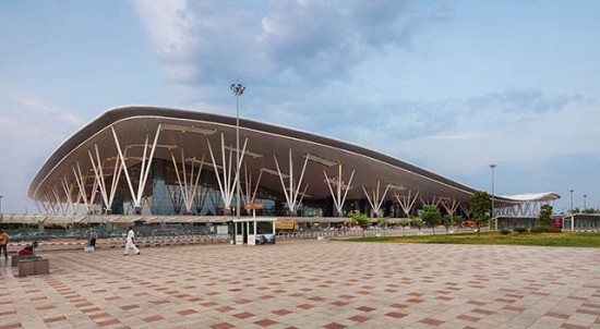 The LEED Gold Bangalore Airport Terminal 1 in Bangalore, India. (Photo courtesy HOK)