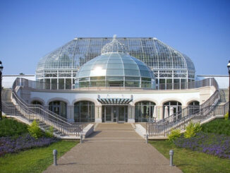 The Phipps Conservatory and Botanical Gardens located in Pittsburgh, Pennsylvania has achieved the Living Building Challenge for its Center for Sustainable Landscapes, as well as LEED Platinum, WELL Building Platinum, and Four Stars Sustainable SITES Initiative