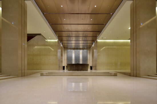The main lobby of LEED-Gold certified Hua Nan Bank Headquarters. (Photo by Jeffrey Cheng)