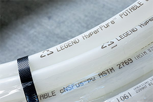 Legend Valve’s HyperPure PE-RT potable water tubing is strong, flexible, fusible, and 100% recyclable. (Photo courtesy Legend Valve)
