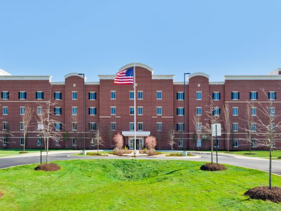 Candlewood Suites Hotel constructed with CLT looks like a regular building from the outside. (Photo courtesy IHG Army Hotels)