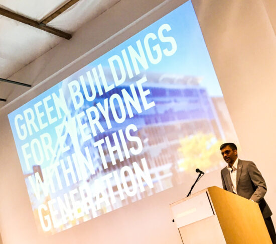 The GreenerBuilder 2017 Conference was attended by well over 360 people and started off with a keynote from Mahesh Ramanujam, President and CEO of the U.S. Green Building Council. (Photo courtesy USGBC)