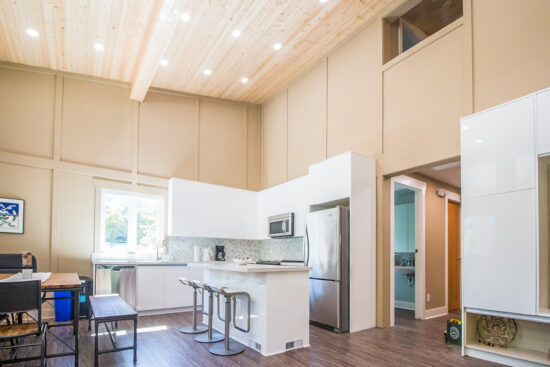 The kitchen and dining area of the AYO Smart Home Pilot House, Vancouver, Canada. (Photo courtesy AYO Smart Home)