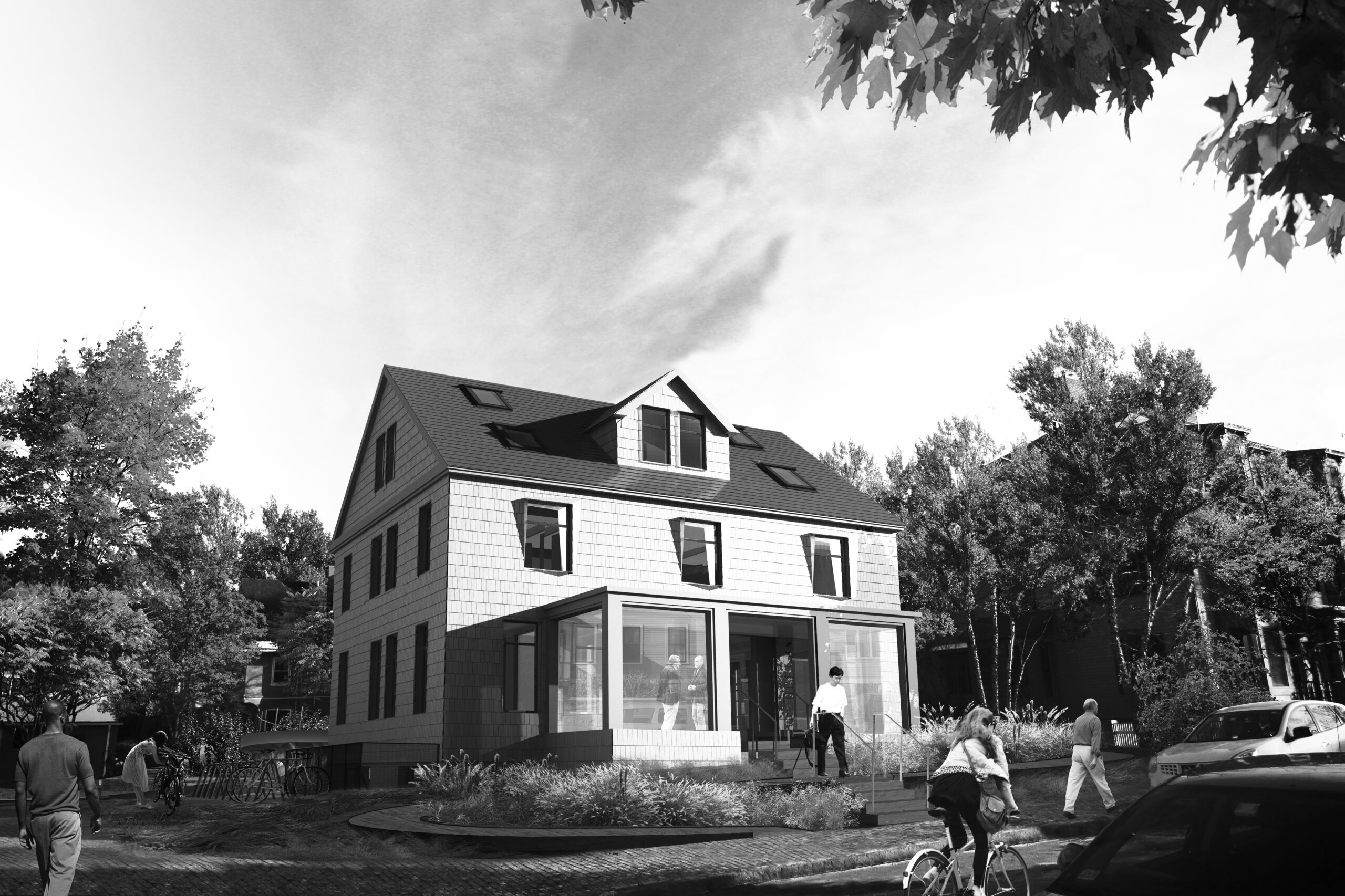 HouseZero, Harvard University’s Center for Green Buildings and Cities’ new headquarters designed by Snøhetta will be transformed from a pre-1940 house to a super-efficient building with the goal of proving that its retrofits can be retrofitted. (Image courtesy Snøhetta/Plompmozes)