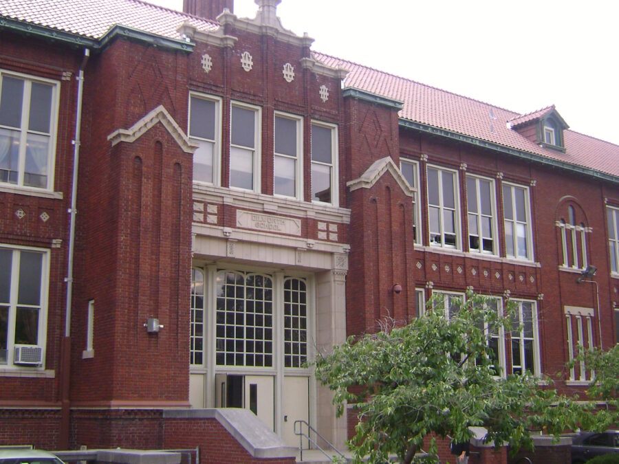 Dilworth Elementary School (Dilworth Traditional Academy), an active facility of cohort participant Pittsburgh Public Schools (PPS). It serves as a direct documentary example of the cohort's focal demographic: century-old, aging public school infrastructure in Pennsylvania requiring healthy materials retrofits rather than full-scale demolition.