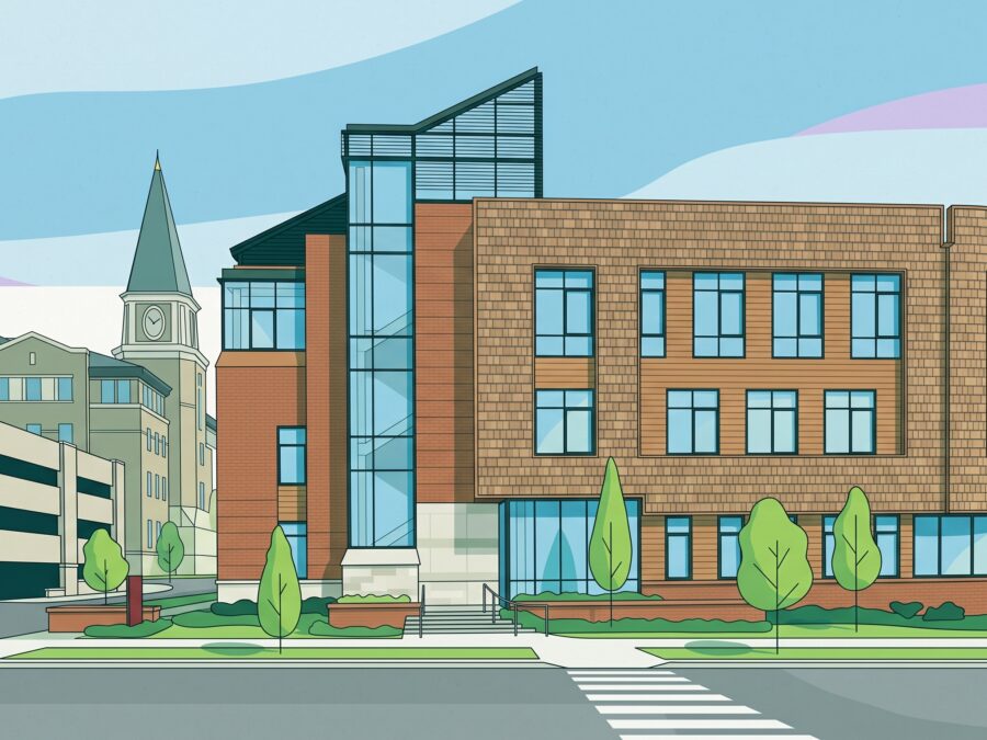 Illustration of University of Denver Burwell Center for Career Achievement Exterior