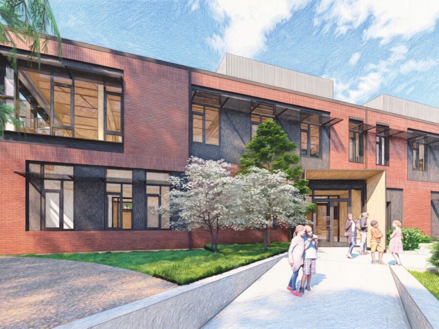 Illustration of Bush Middle School Exterior Rendering