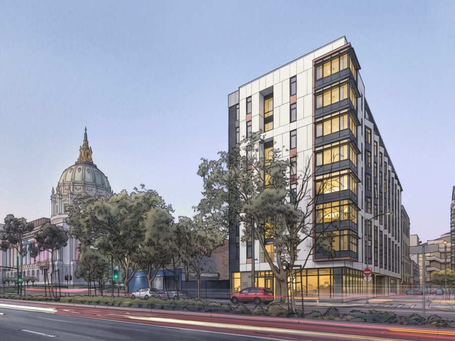 Illustration of The Kelsey Civic Center Exterior and Civic Presence